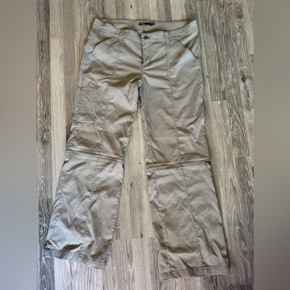 Prana Womens Green Nylon Straight Leg Outdoor Breathe Pants Zippable Size 14 - Picture 1 of 9